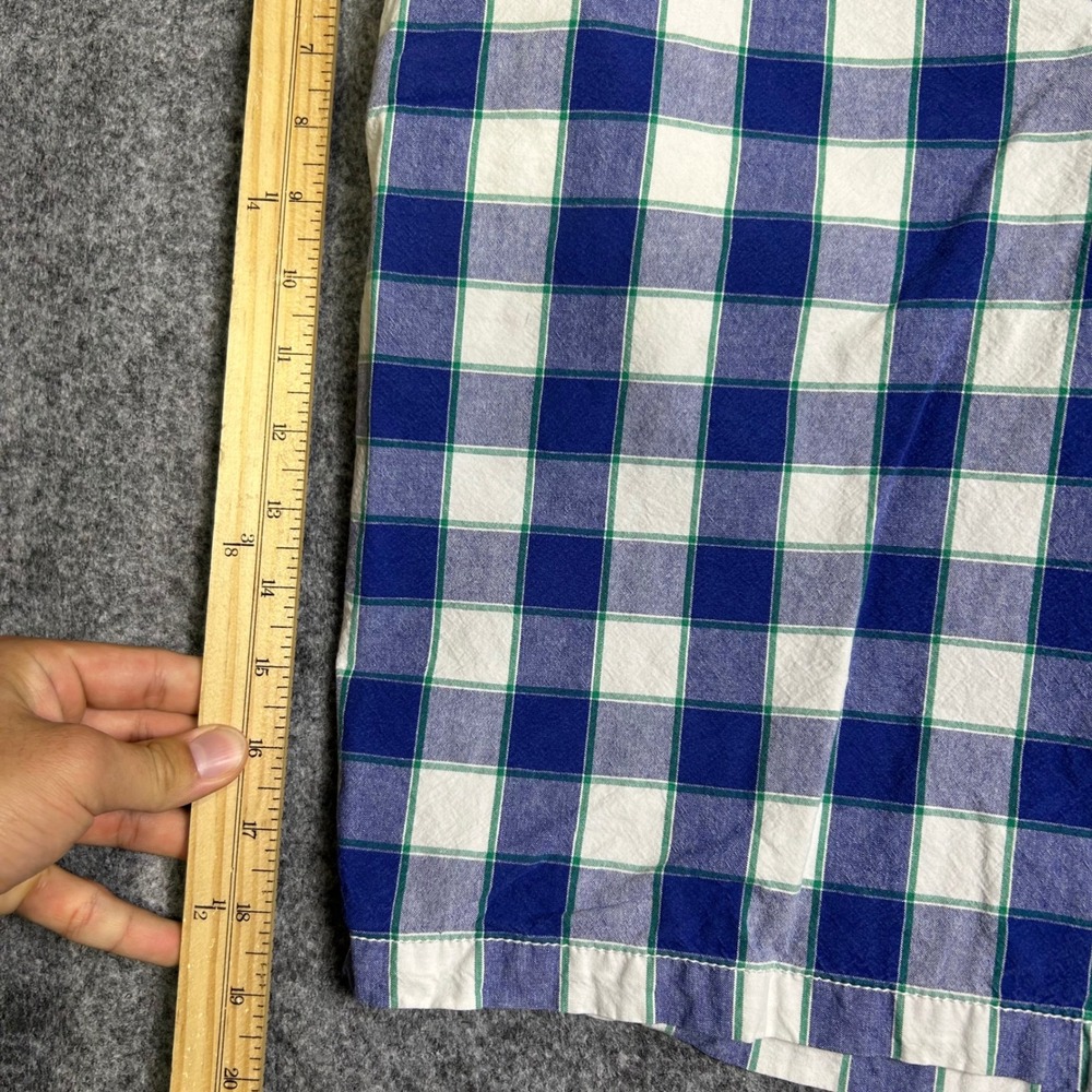 Old Navy Blue White Plaid Chino Shorts Mens Size 34 Preppy Summer Casual Retro - Picture 3 of 7
